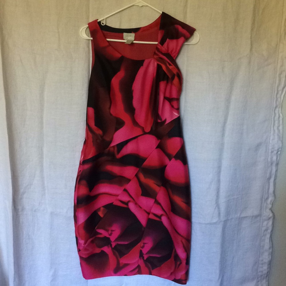 Tracy Reese abstract rose print sheath dress